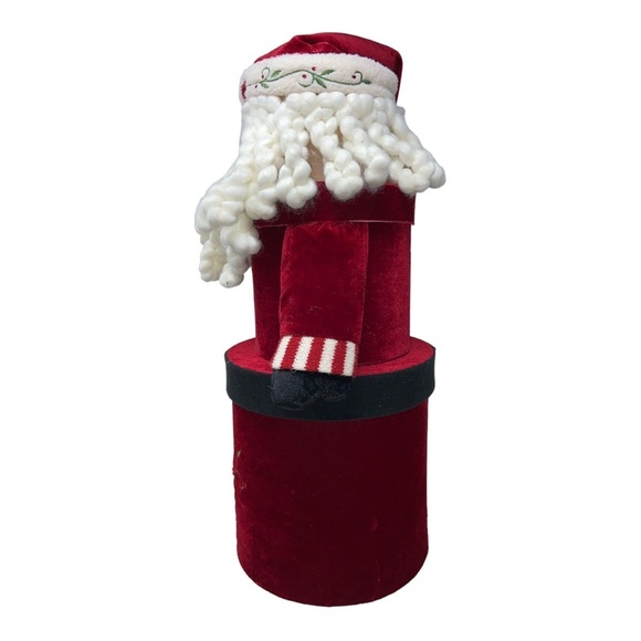 Cute Red Velvet Stackable Santa Boxes. 22” (est.) - Picture 4 of 8